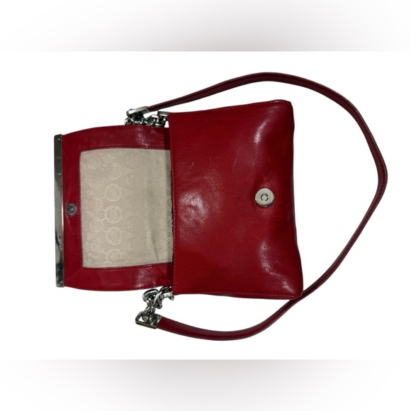 Micheal Kors Red Leather Crossbody or
Clutch Silver Hardware - Picture 4 of 13